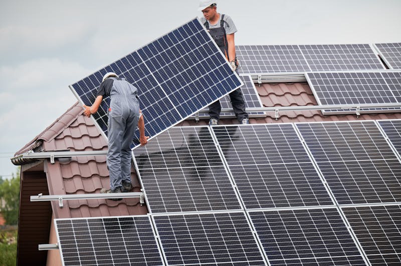 Installer on roof